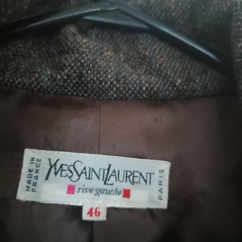 ♥️Saint Laurent rive gauche  wool blend vintage blazer size 46 - Picture 13 of 13